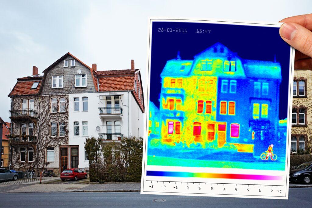 Immobiliengutachter Freiburg analysiert Waermeverlust an Fassade